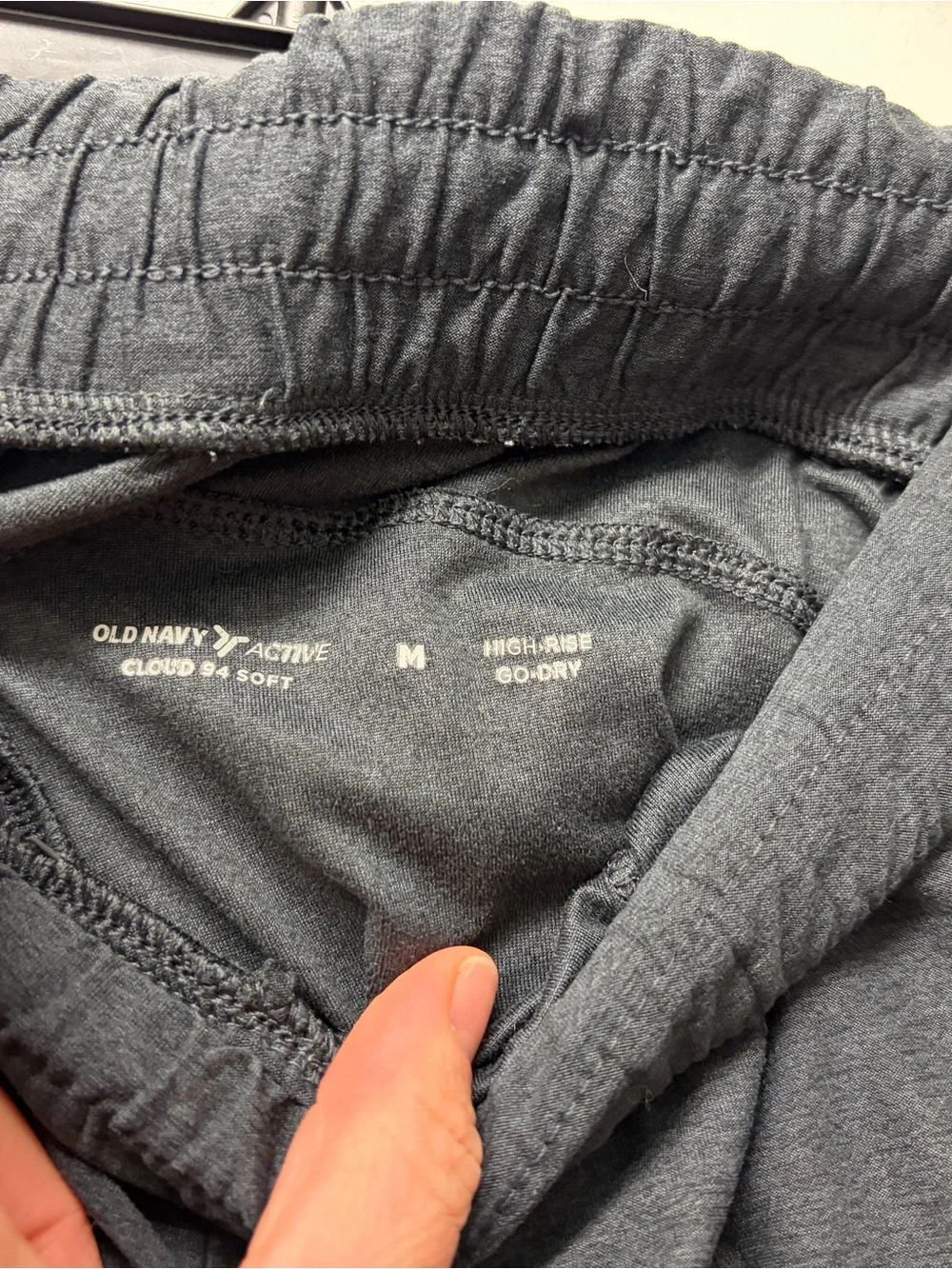 Old Navy Black/Dark Grey High-Waisted CloudMotion Shorts -- 5-inch inseam Medium